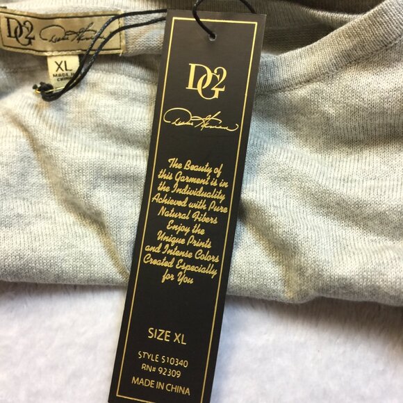NWT DG2 Diane Gilman Sweater Tunic Knit Top XL Womans Gray Hi-Lo Hem Long Sleeve - Picture 5 of 14